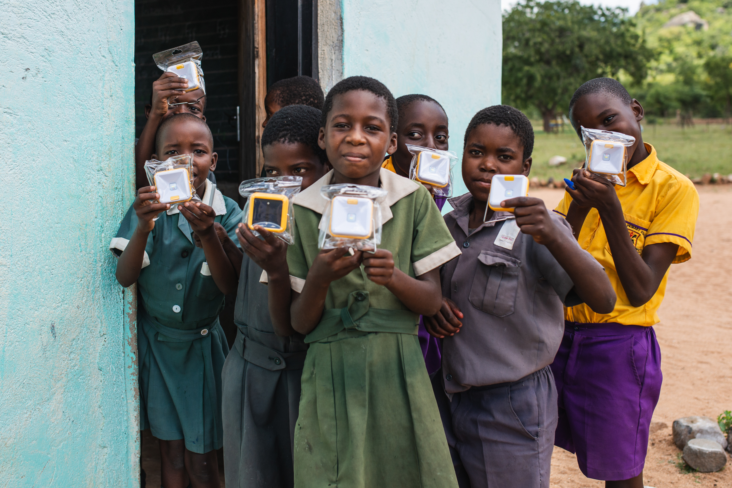 Solar light giften to children in rural Africa